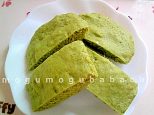レンジで作る☆緑茶蒸しパン