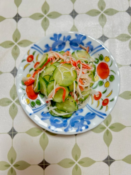 きゅうりとカニカマの黒胡椒ナムル