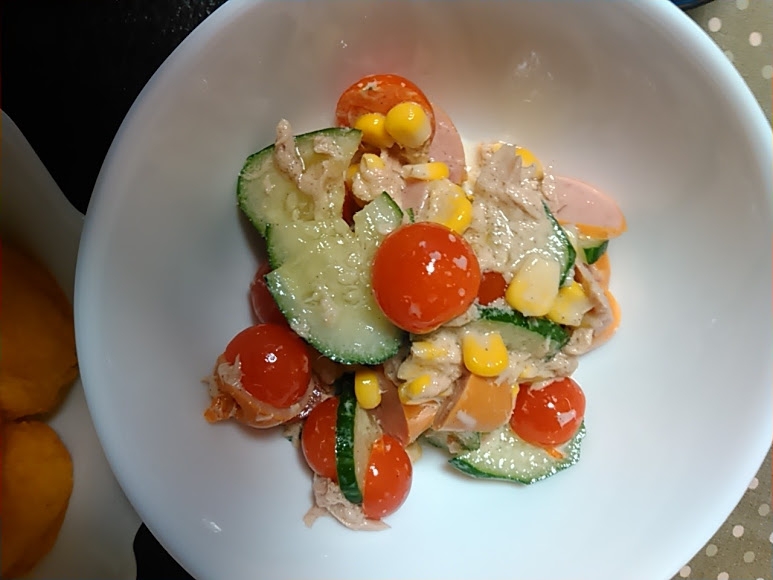 ツナと夏野菜の彩サラダ