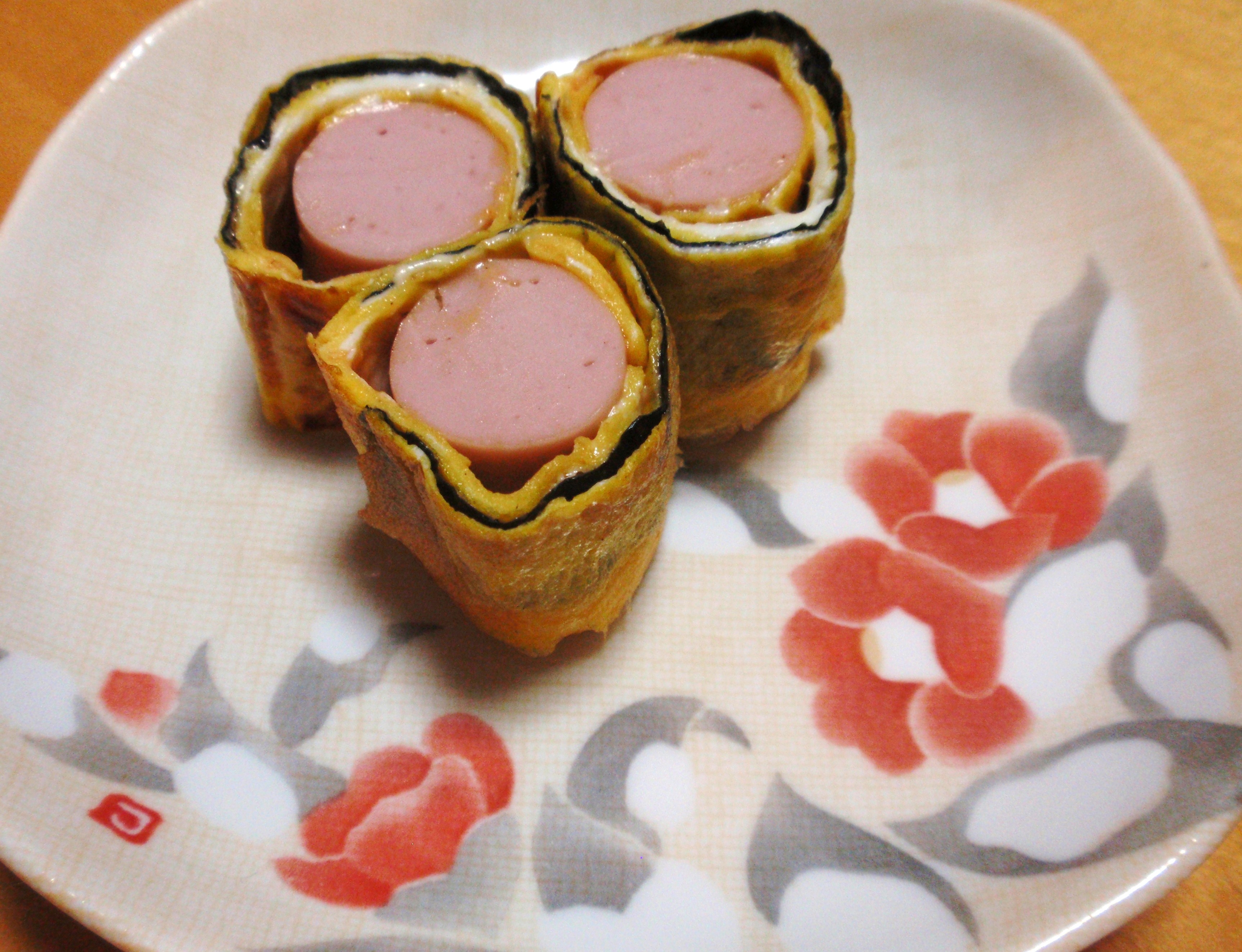 魚肉ソーセージの海苔ケチャップマヨ巻き☆