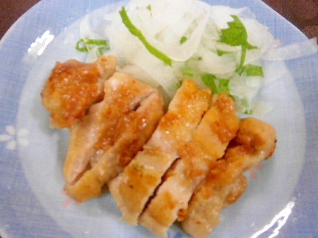 梅ポン酢で食べる☆チキンソテー