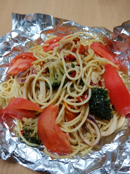 ブロッコリーとトマトでパスタ作りました。美味しかったです。