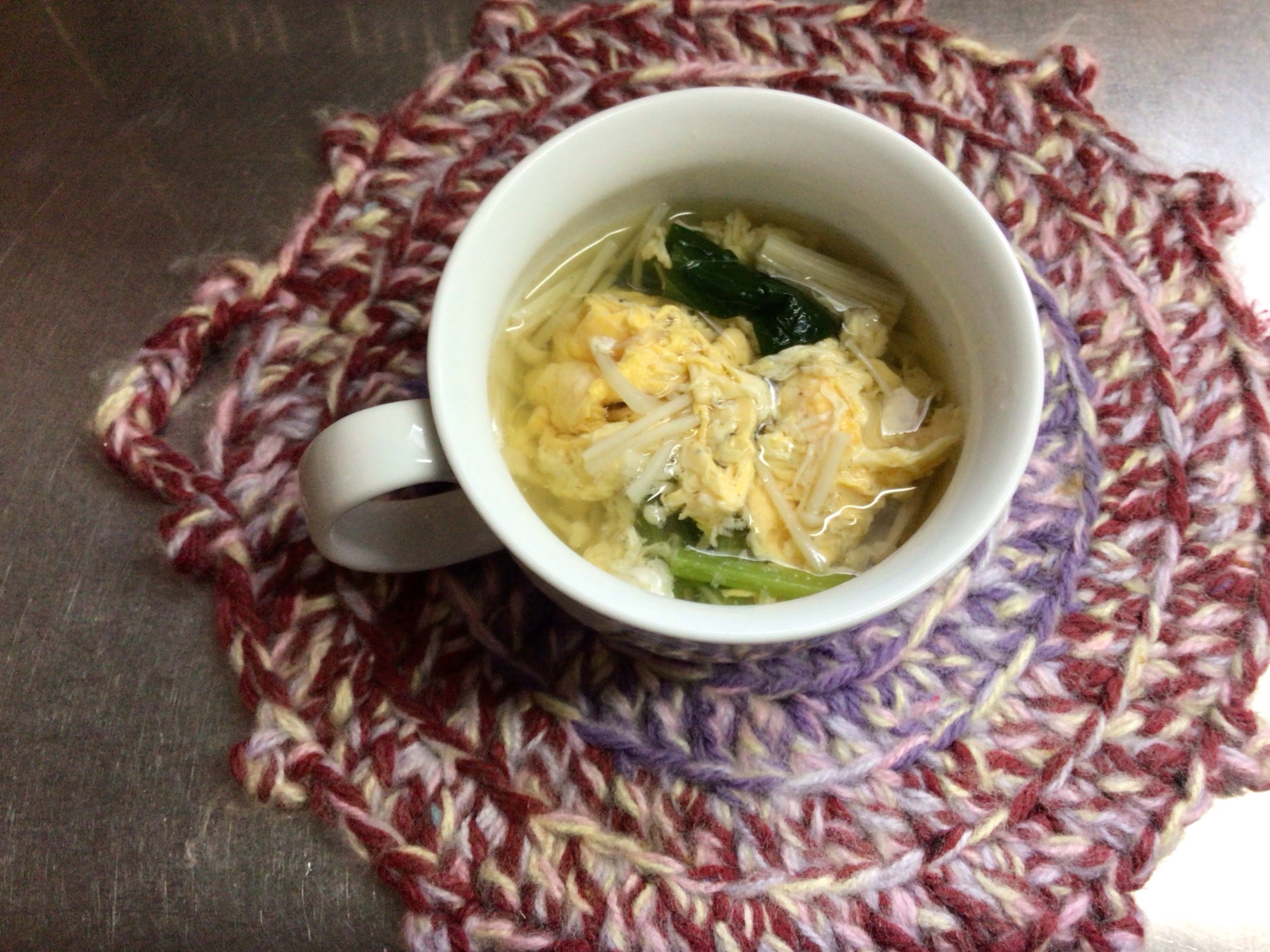 えのき小松菜卵の和風スープ