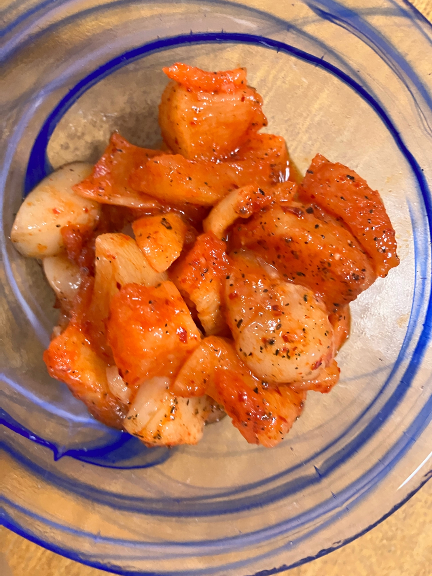 カクテキとホタテの和え物