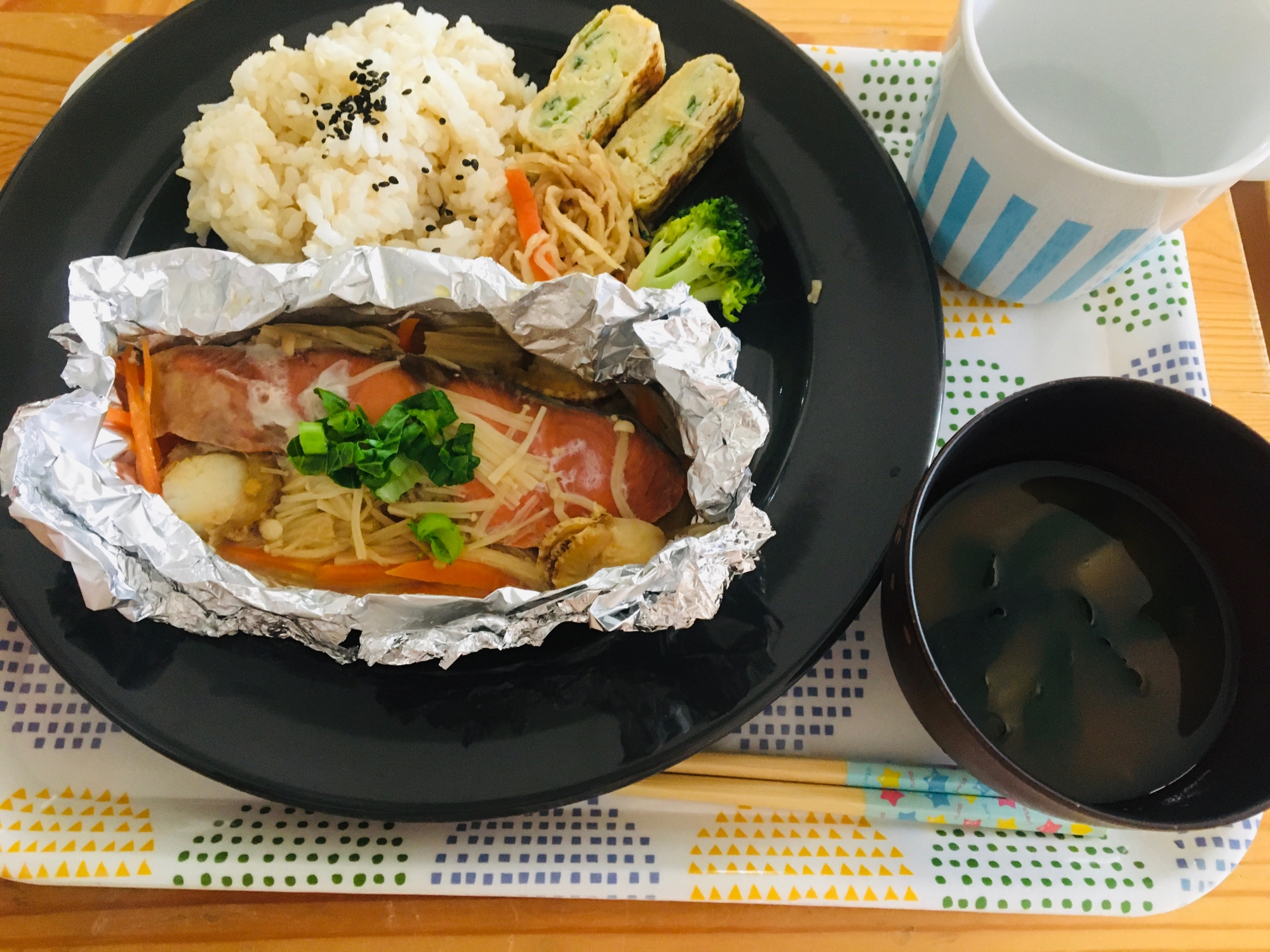 鮭とホタテのバター醤油ホイル焼き