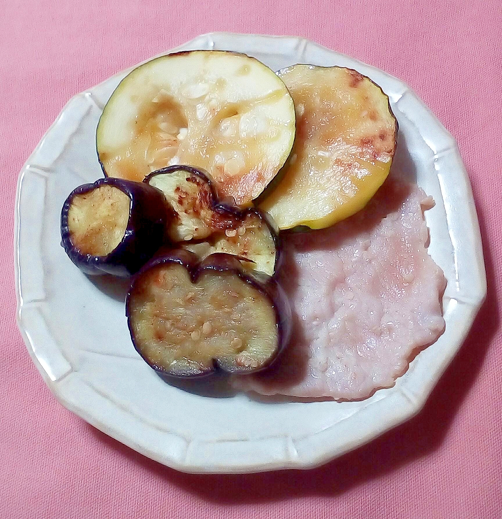 豚肉の塩麹焼きとズッキーニと茄子ソテー