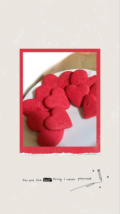 きれいな「赤いハートのクッキー」バレンタインにも♪