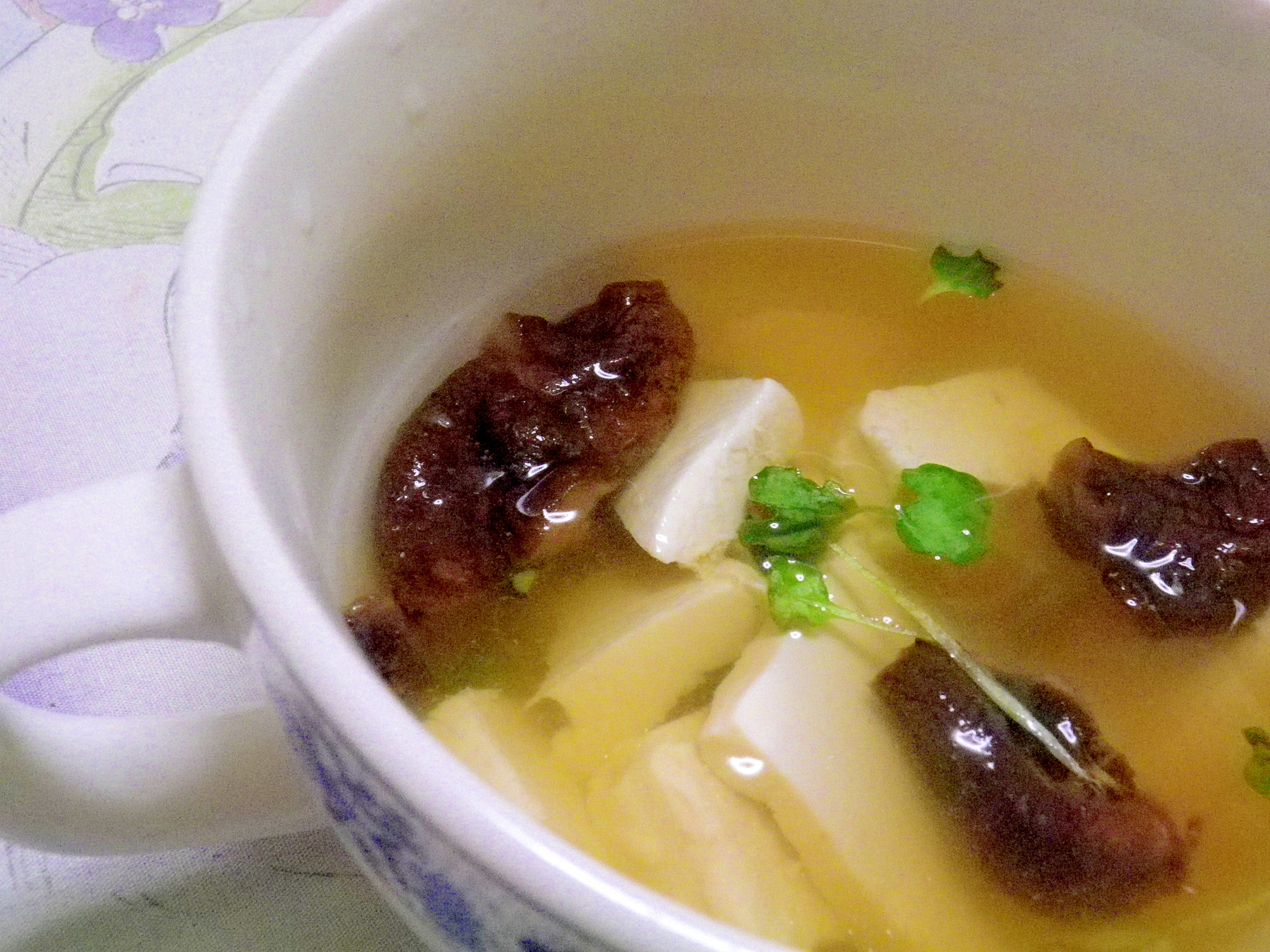 豆腐と椎茸のスープ