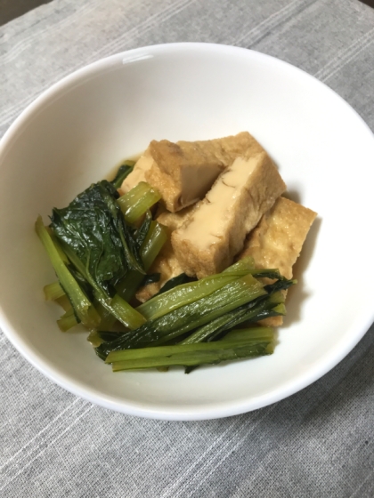 小松菜と厚揚げの味噌炒め