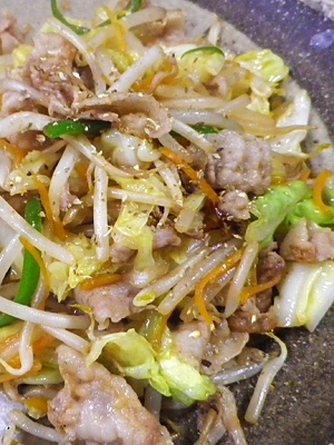 簡単麺つゆ和風野菜しらす炒め