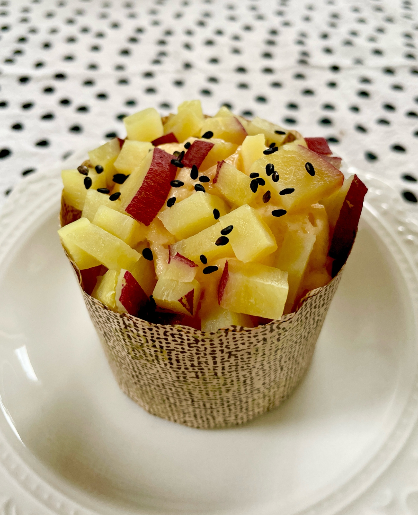 下茹で不要で簡単♡米粉で作るサツマイモの蒸しパン