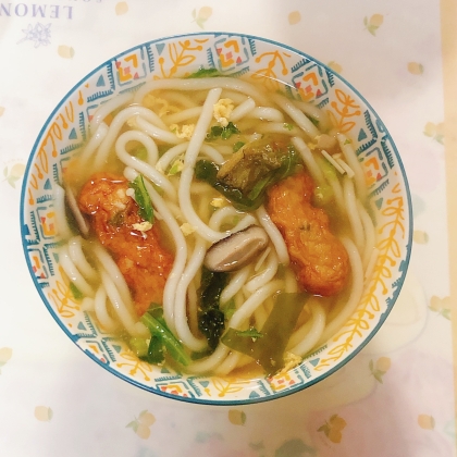 水菜と蒲鉾のうどん