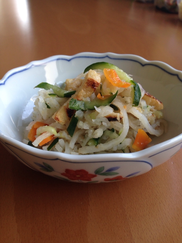 切り干し大根と焼き油揚げの甘酢和え♪