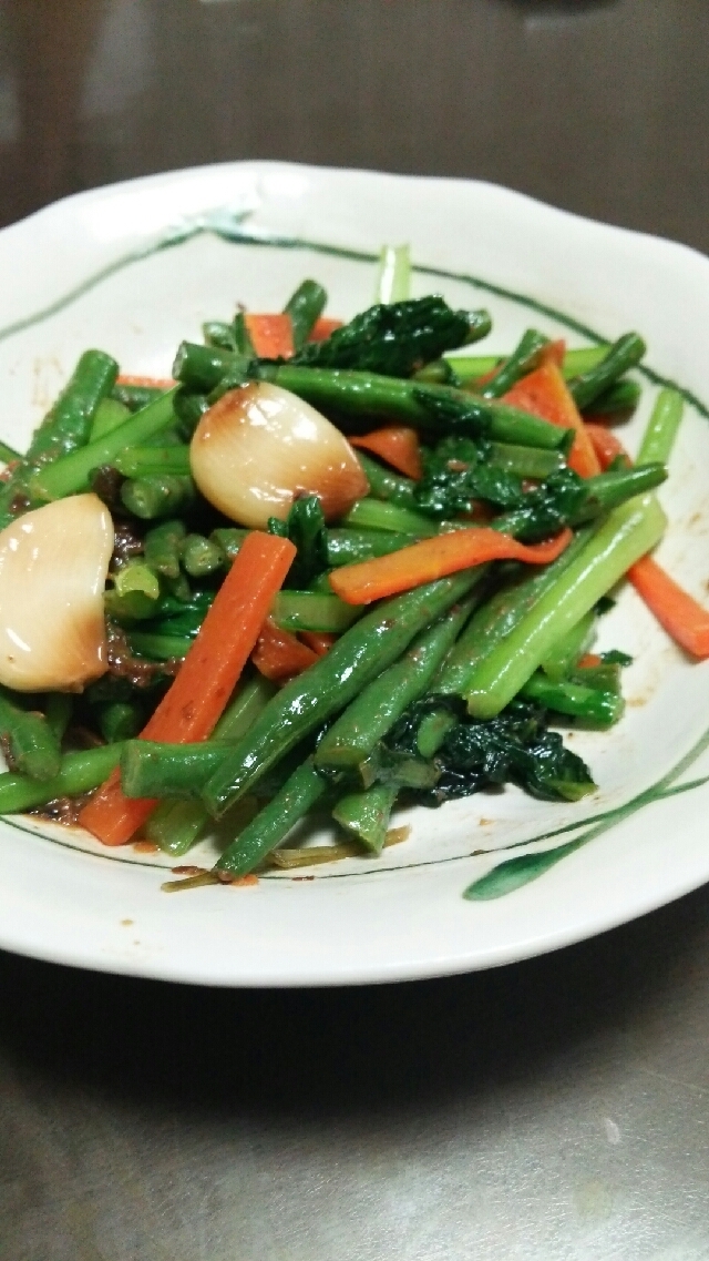 にんにく味噌使用野菜の和え物