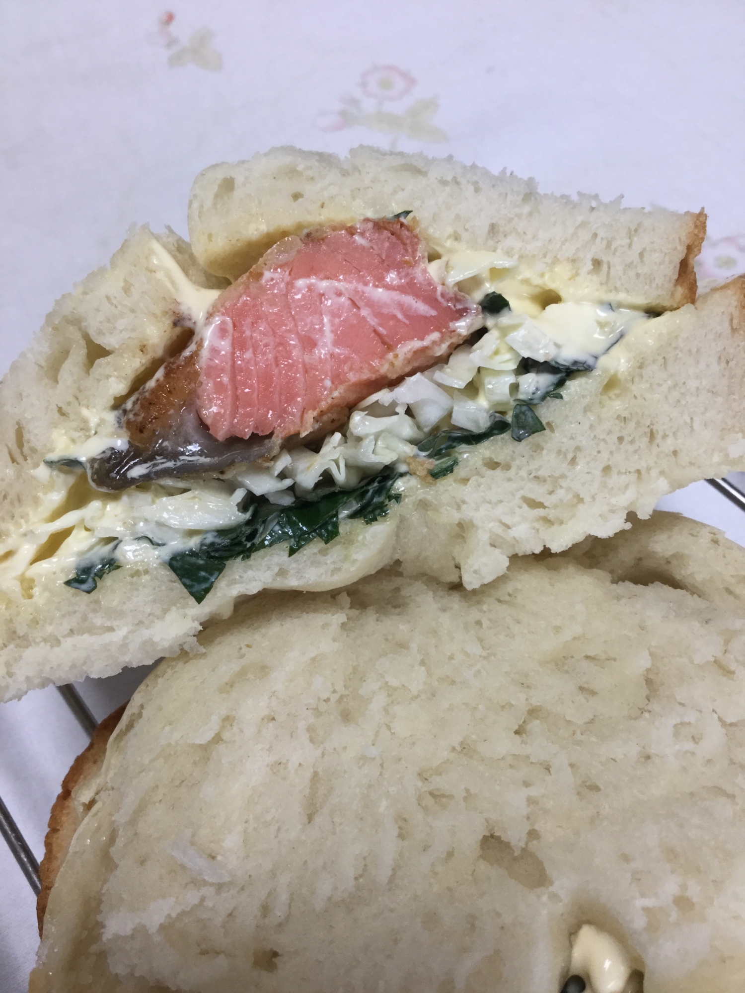 銀鮭の和風サンドイッチ