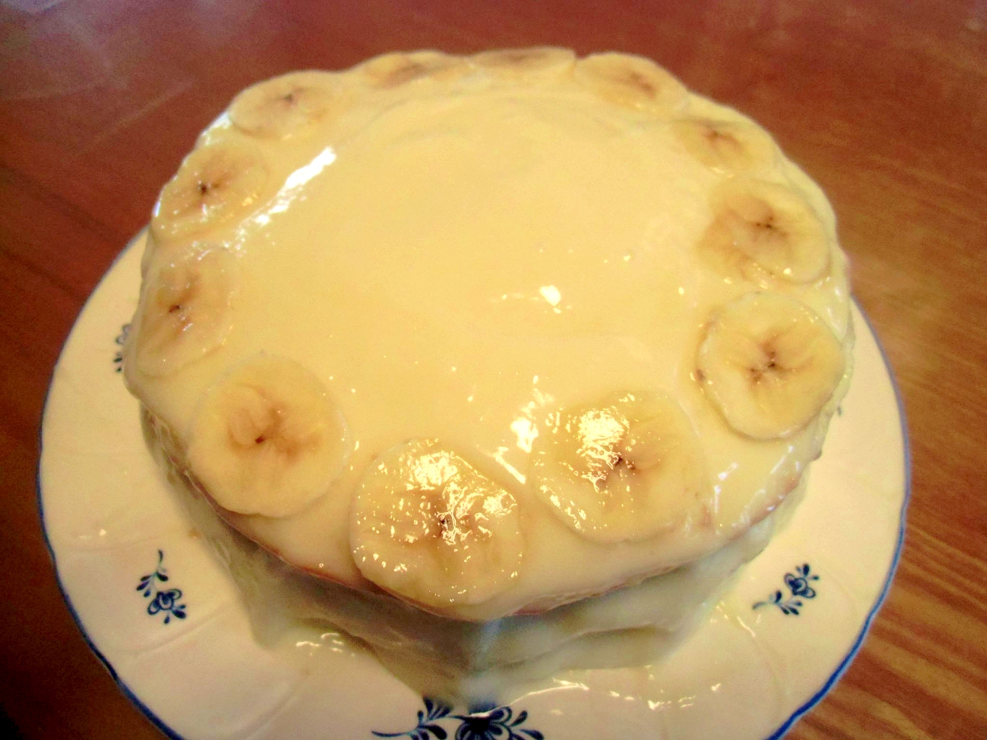 バナナカスタードクリームケーキ