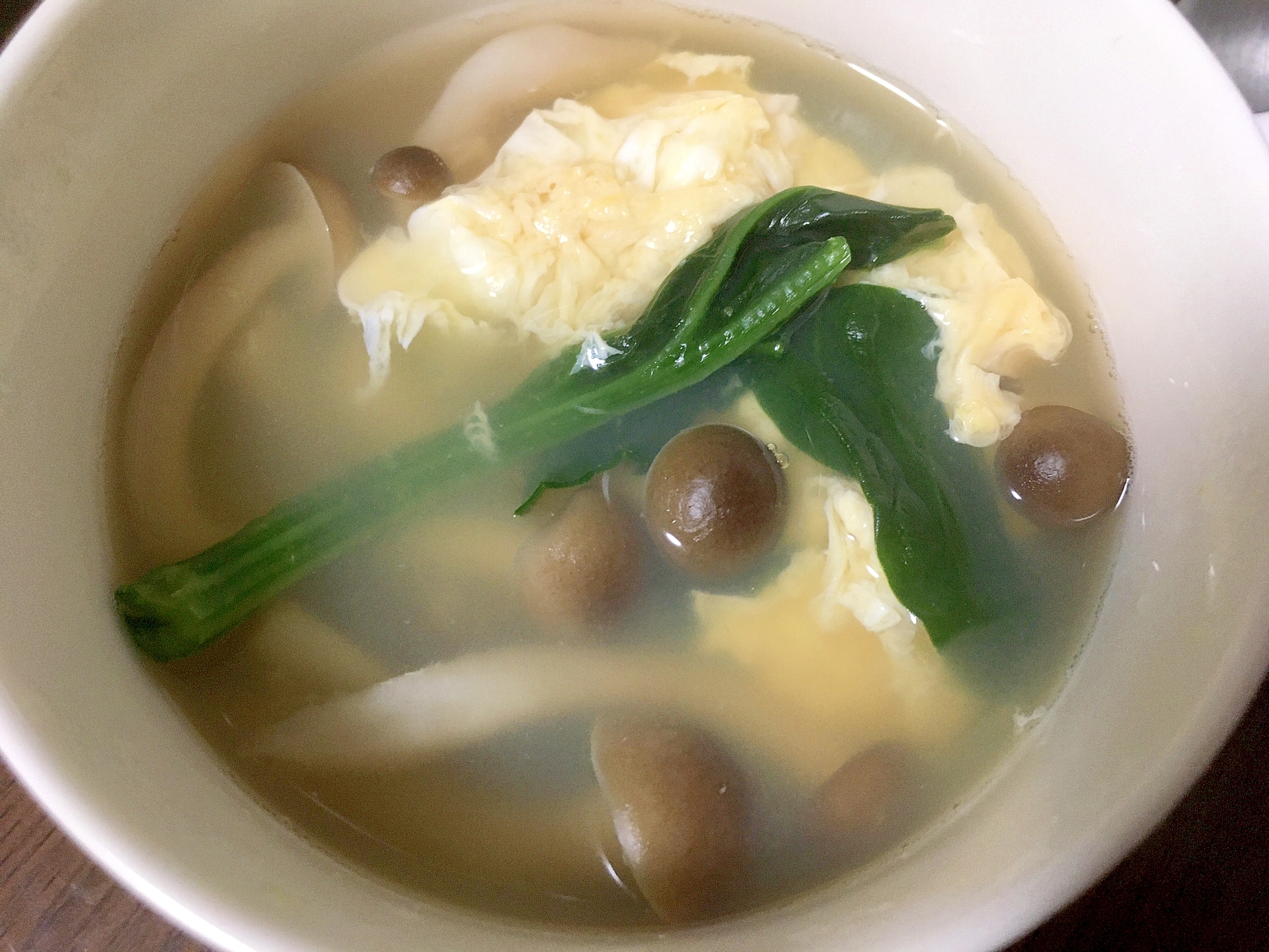 しめじとほうれん草と卵のスープ レシピ 作り方 By わんなん 楽天レシピ