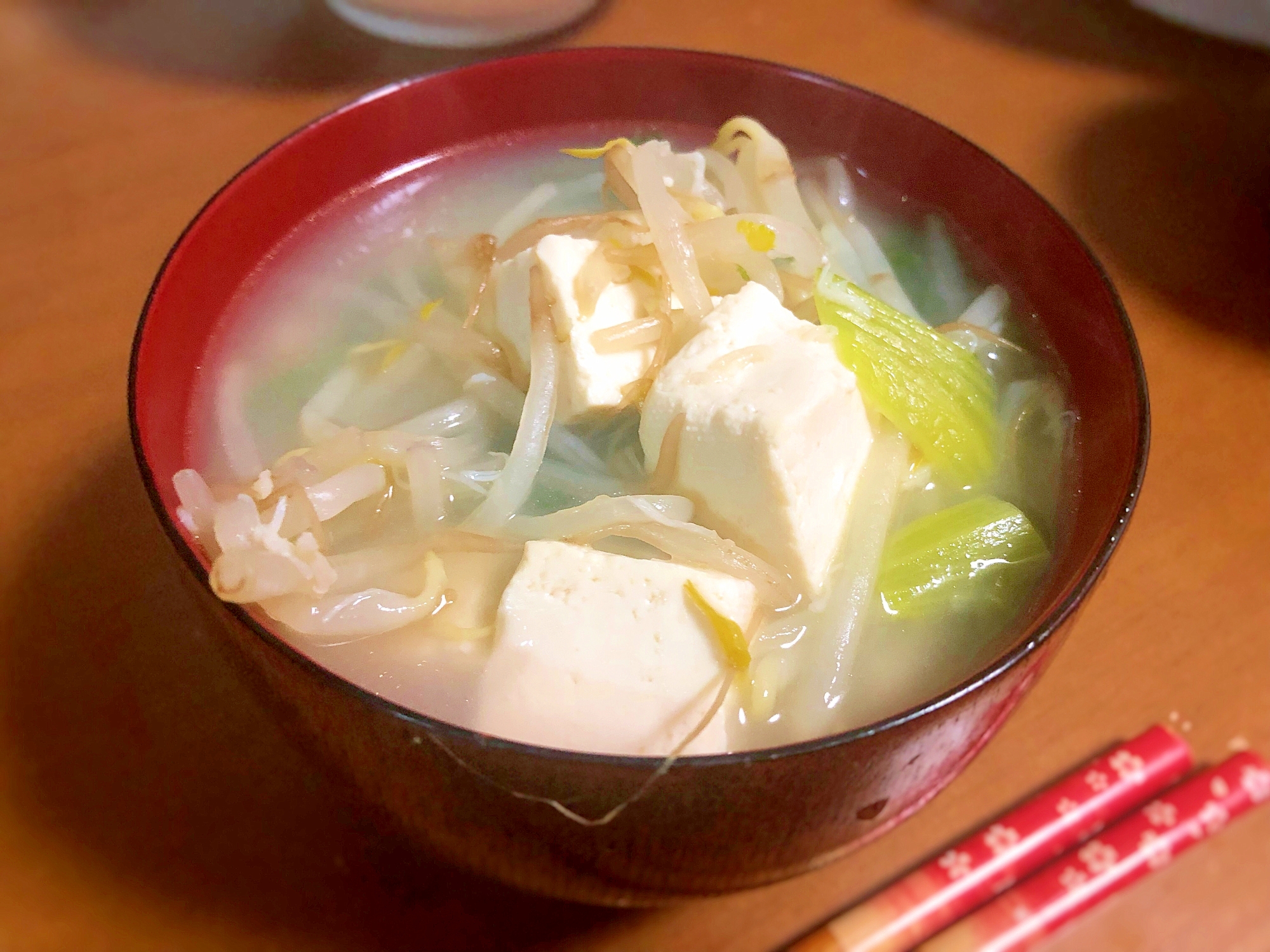 帆立と豆腐の中華風スープ