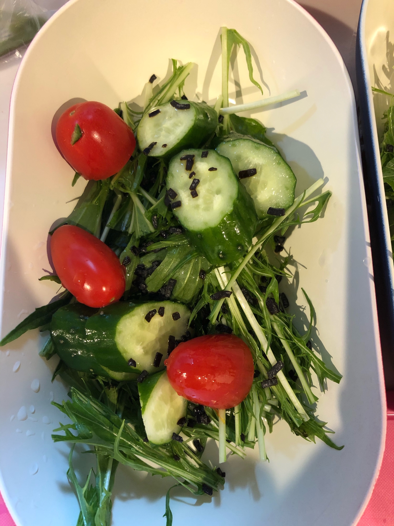 簡単！水菜と塩昆布のサラダ
