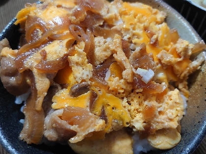 豚丼リメイク レンジで豚の卵とじ丼