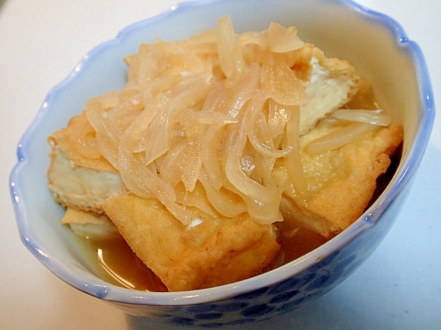 玉ねぎと厚揚げの煮物♬