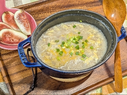 しいたけ茶で♡簡単美味しい♡オートミール卵雑炊