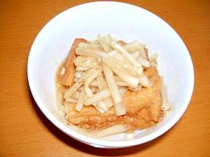 レンジで　大根の皮と生姜のあんかけ厚揚げ