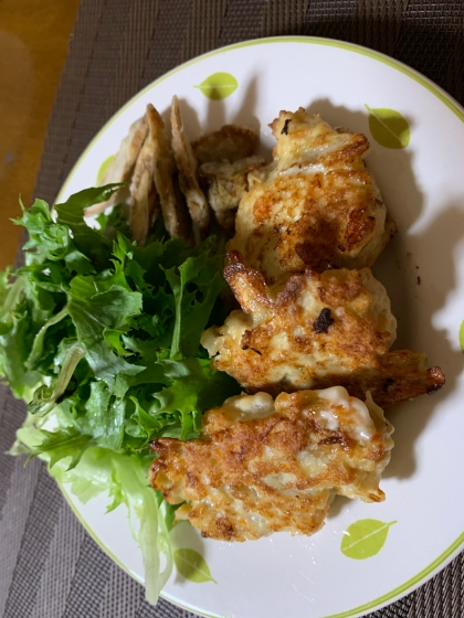 鶏ひき肉とごぼうのつくね揚げ