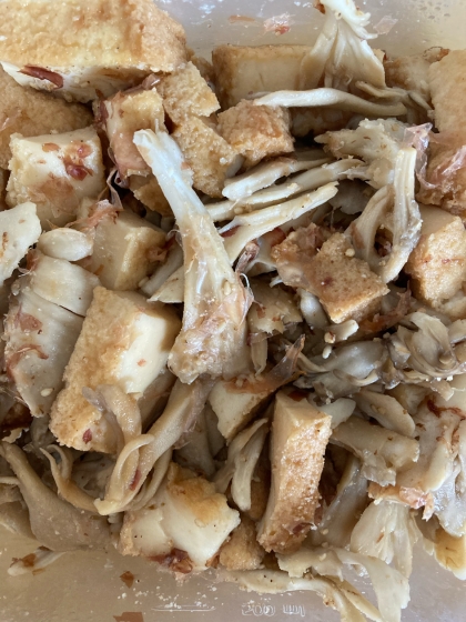 レンジで簡単❣️厚揚げ豆腐としめじの煮物
