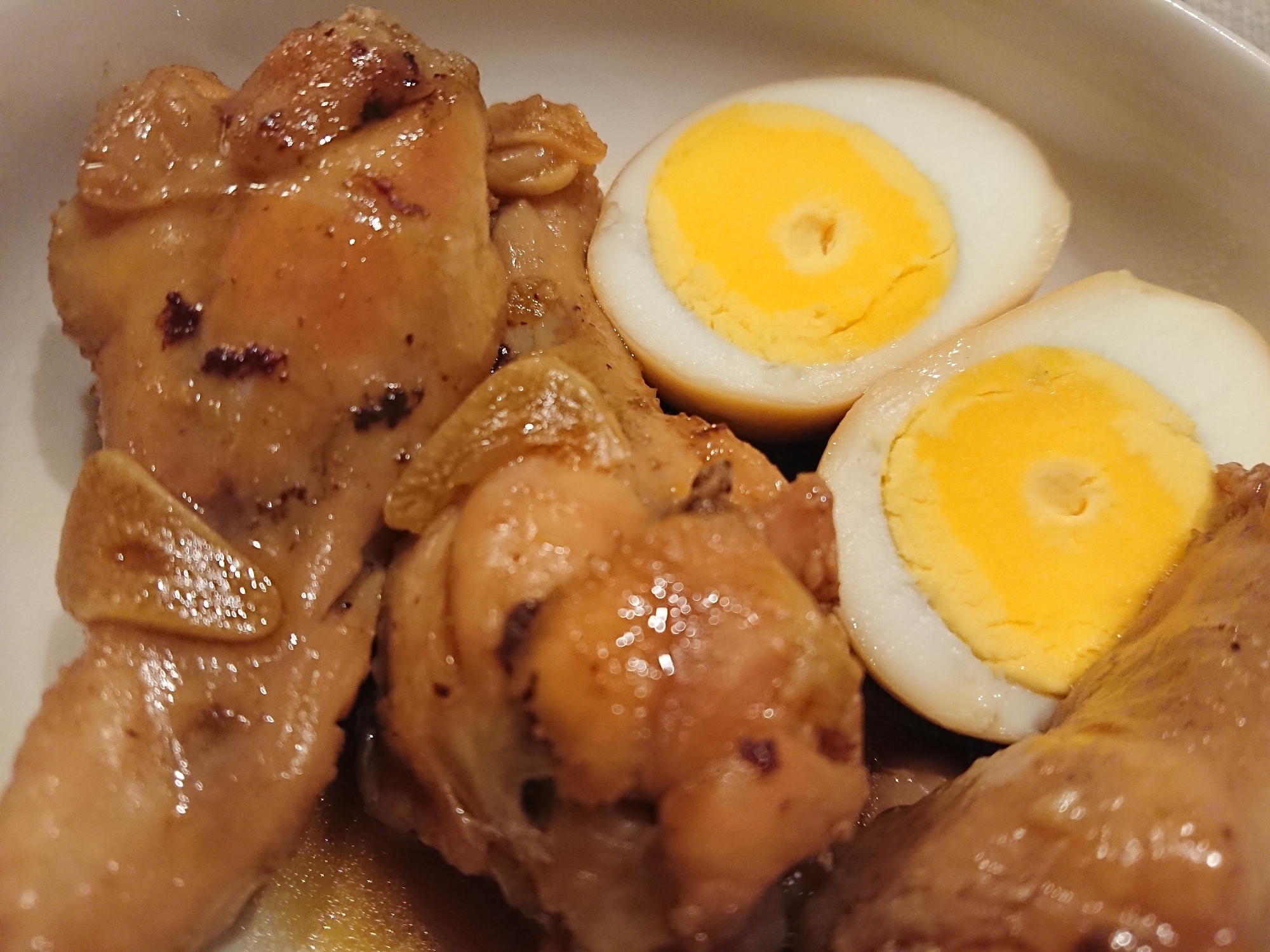 鶏の手羽元とゆで卵の煮つけ
