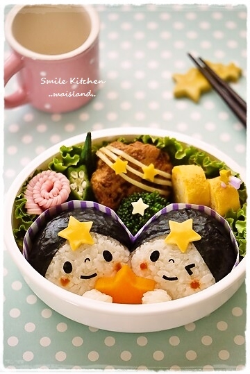 キャラ弁 七夕に 織姫さまと彦星さまのお弁当 レシピ 作り方 By Mai Mai 楽天レシピ