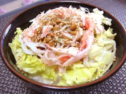 うどんもう一品♪納豆のネバネバがうどんに絡んで美味しかったですよ（*^_^*）
納豆食べて元気にお肌もつるつる～+.(≧∀≦)ﾟ+.ﾟ