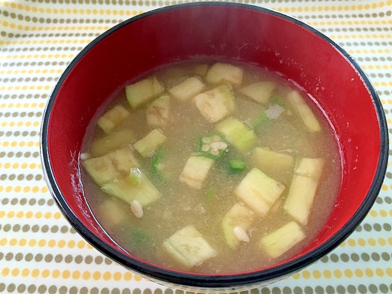 茄子&オクラの味噌汁