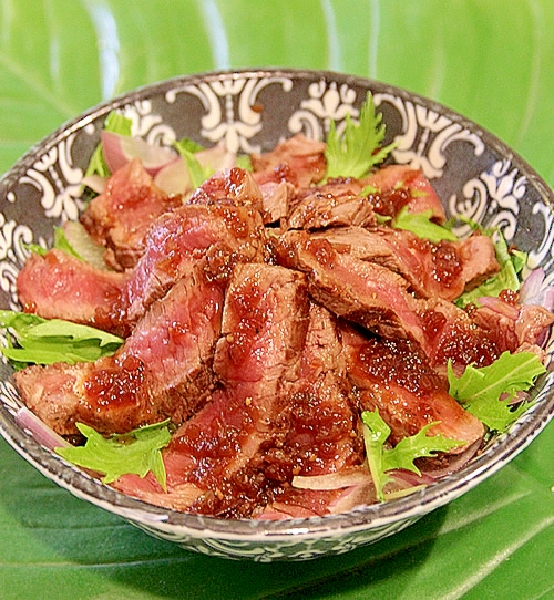 簡単ヘルシー☆ランプ肉deステーキ丼♪