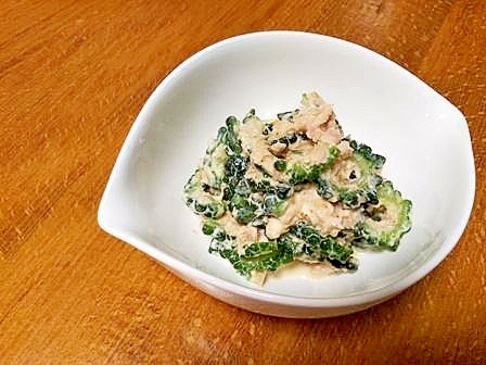 ツナの缶詰と ゴーヤの めんつゆ胡麻マヨ和え レシピ 作り方 By ほこ9574 楽天レシピ