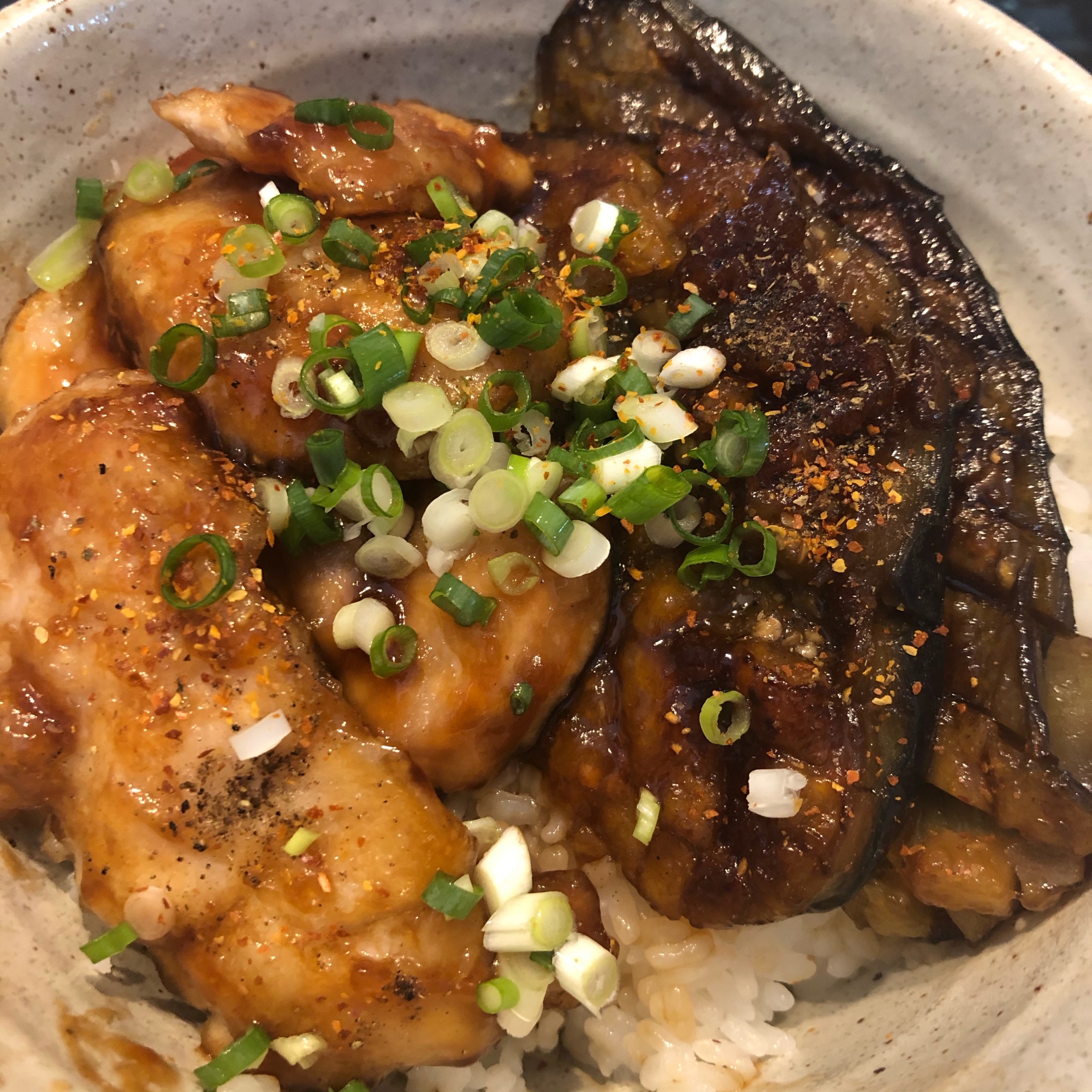 ナスと鶏肉の照り焼き