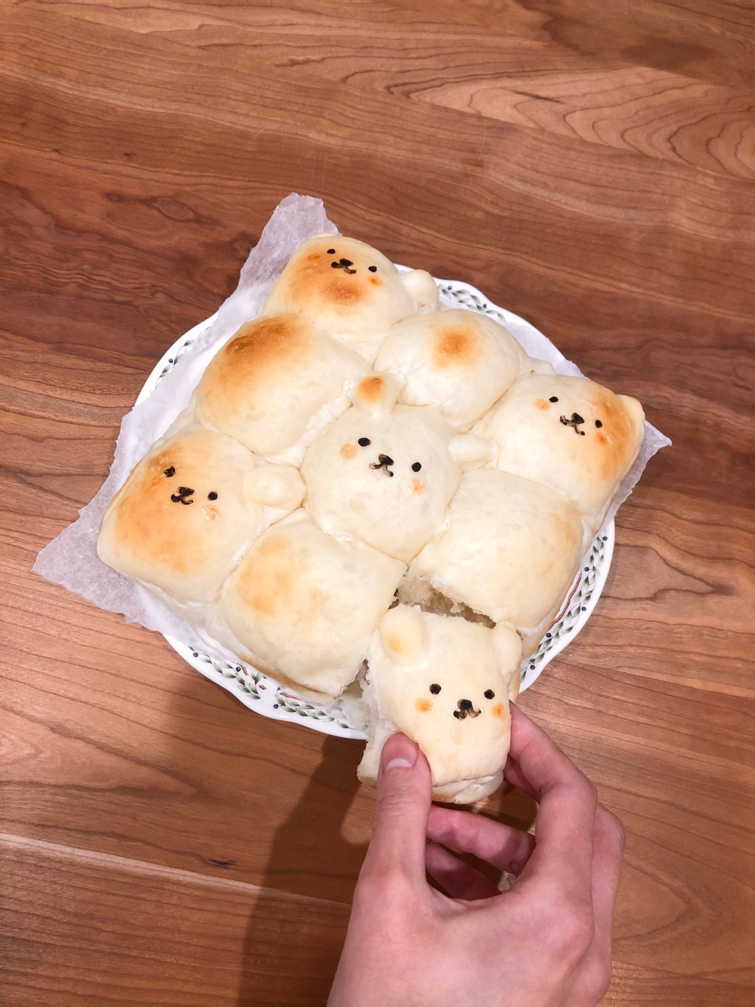 ホームベーカリーでくまさんミルクちぎりパン