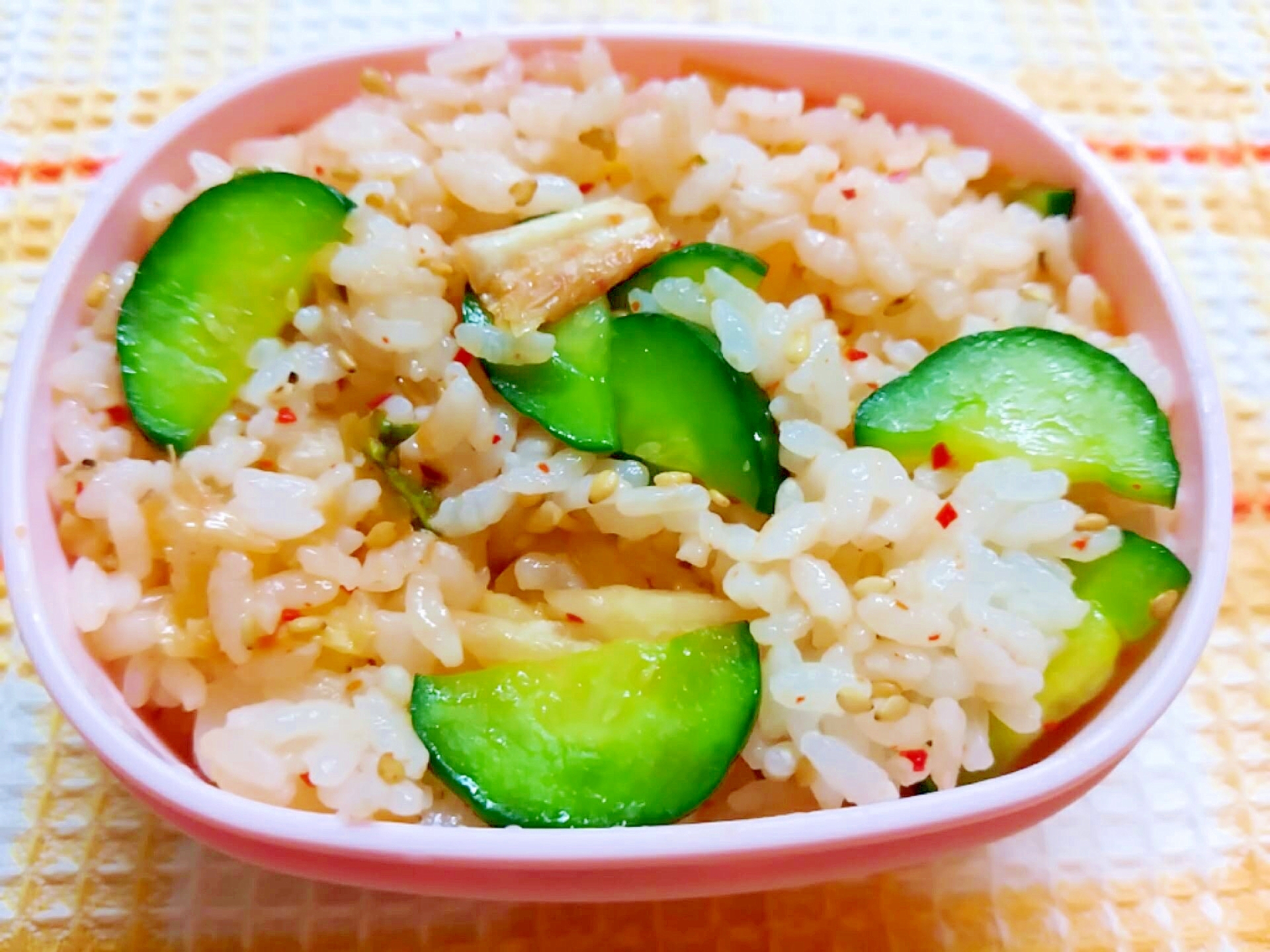 胡瓜とキムチの炒めご飯