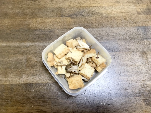 厚揚げレシピ　厚揚げときのこのバターソテー