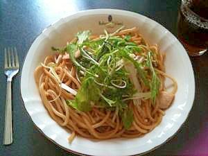 鶏肉と水菜のパスタ