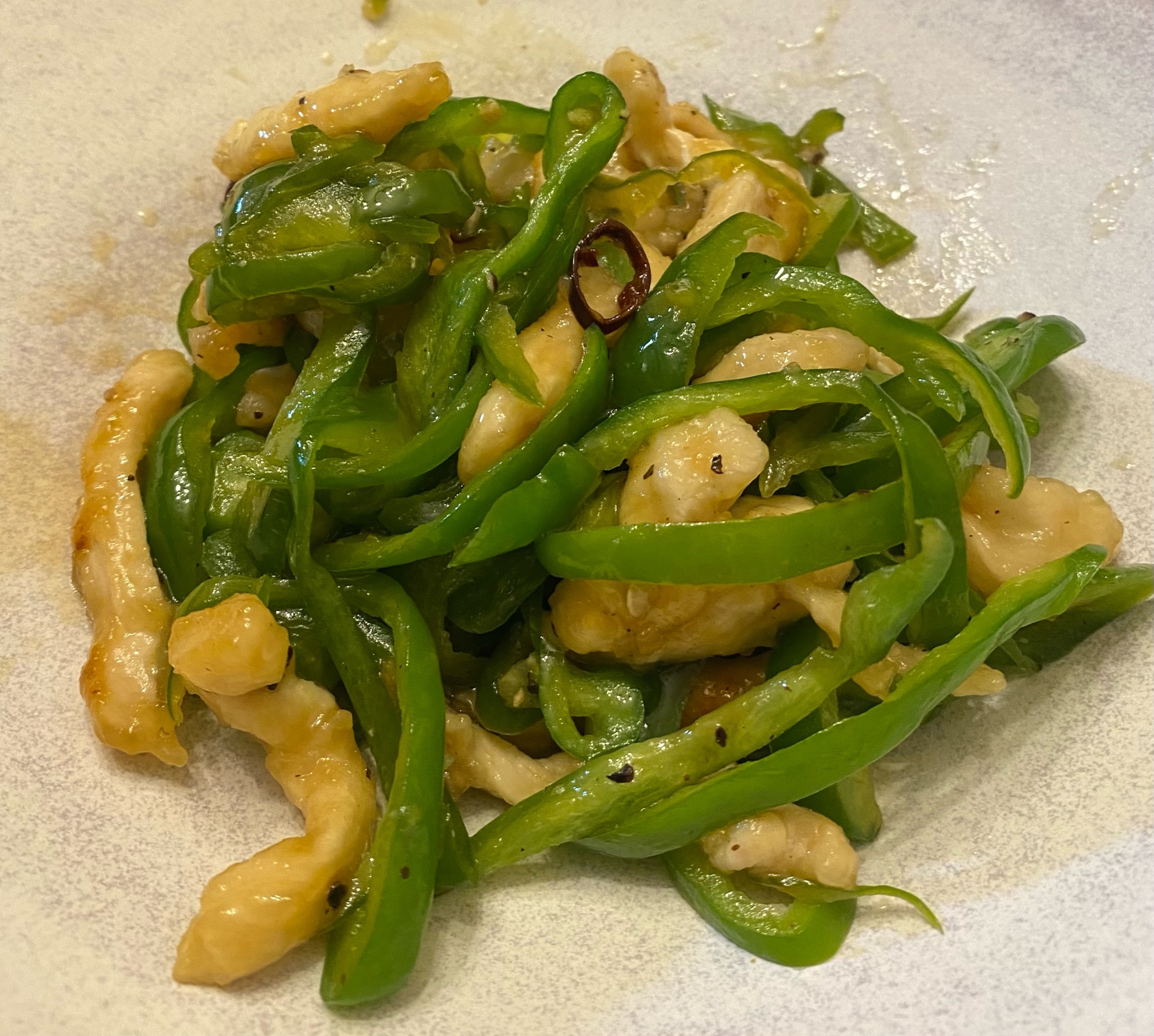 鶏胸肉の青椒肉絲