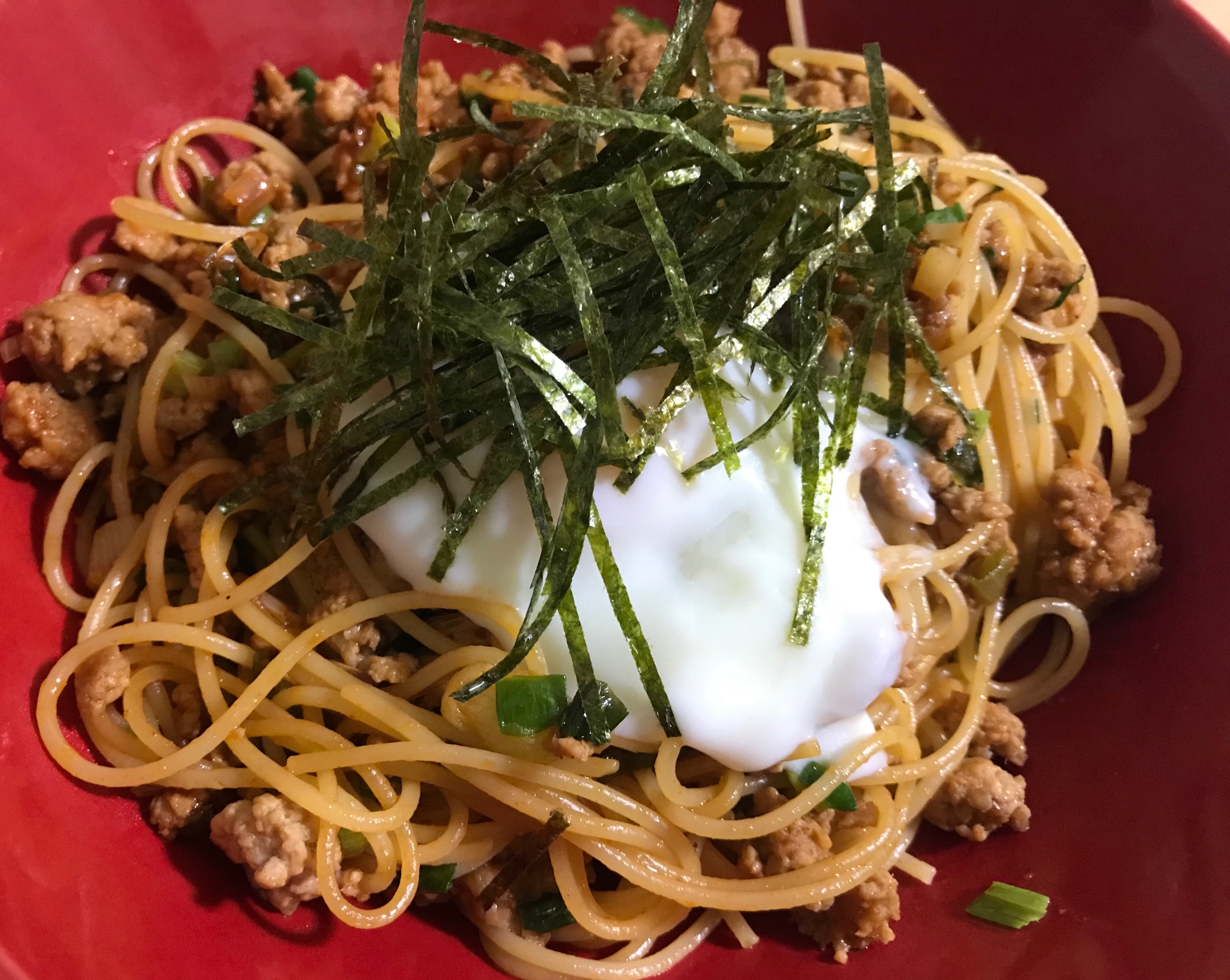 ピリ辛そぼろパスタ