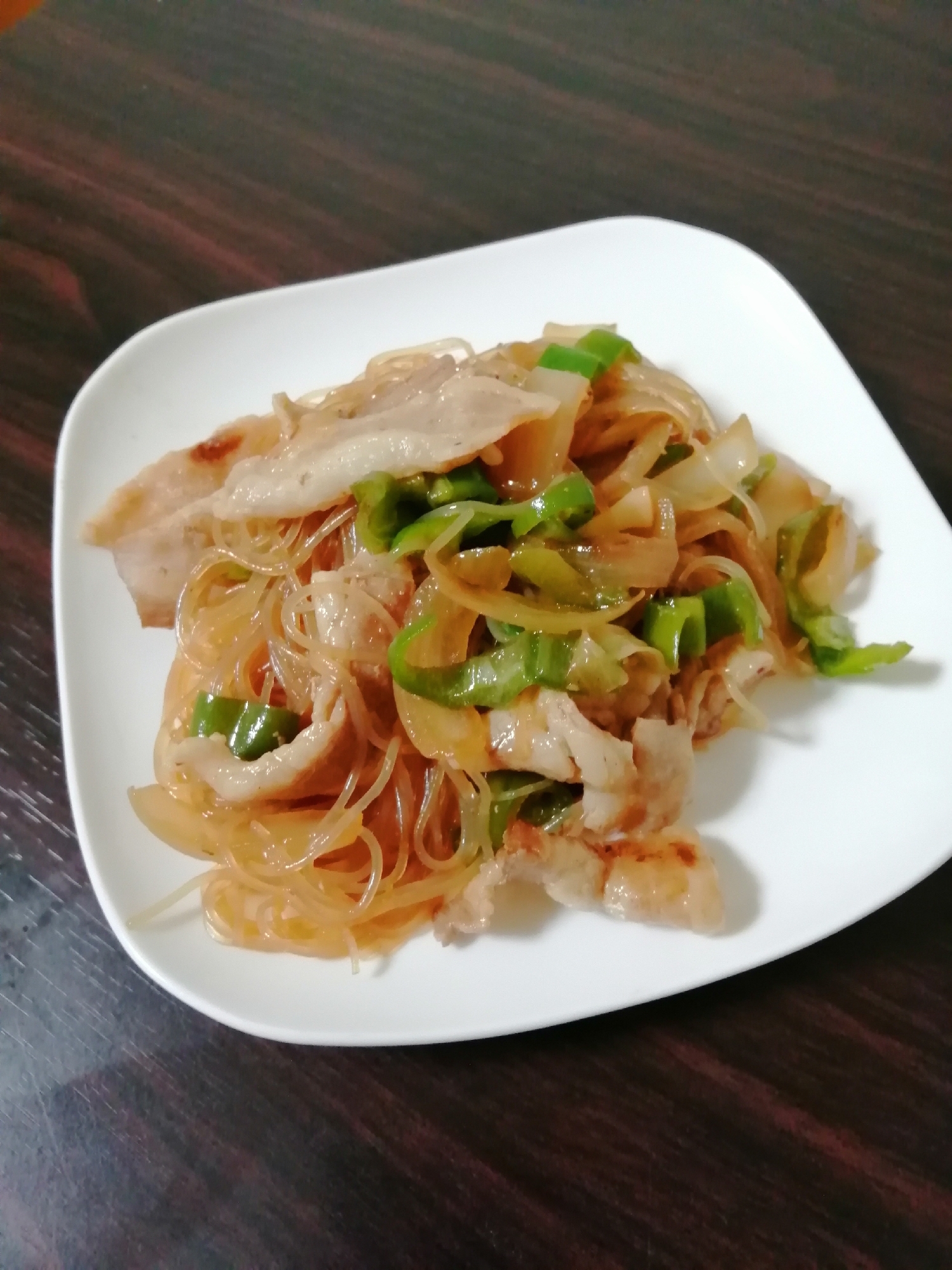 豚肉と野菜と春雨の中華風炒め