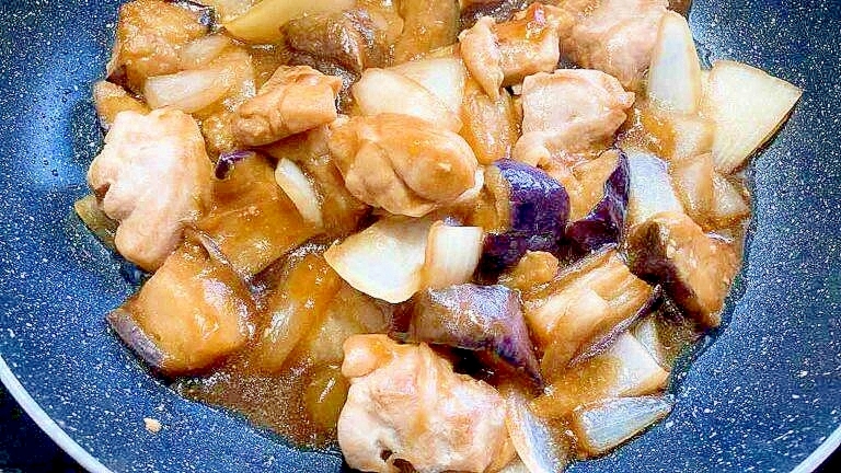 【素朴飯】鶏肉と揚げなすのポン酢だれ