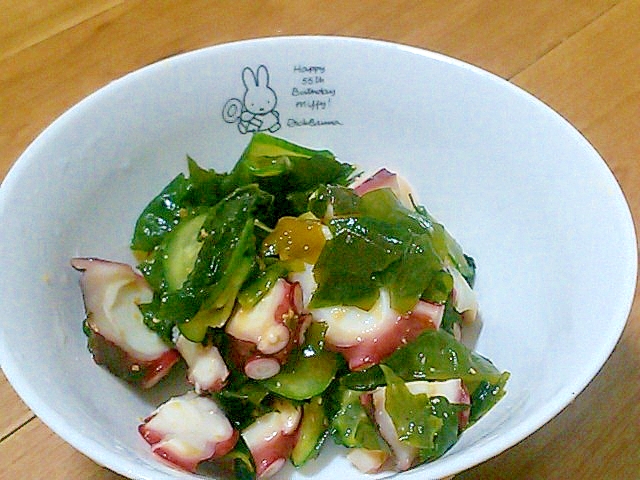 簡単一品 タコときゅうりとワカメのからし酢味噌あえ レシピ 作り方 By かっぺ4217 楽天レシピ