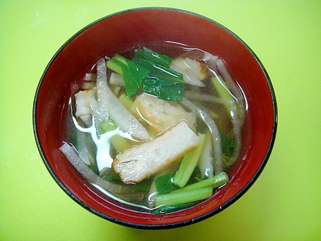 大根とさつま揚げ小松菜の和風スープ
