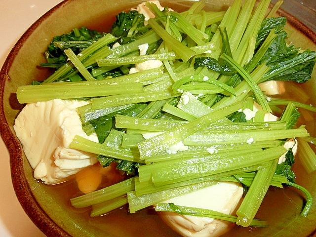 小松菜とお豆腐の煮浸し