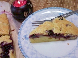 目が弱くなったダーリンにブルーベリーケーキ