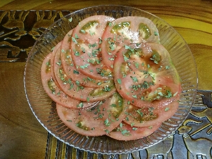 まだ青い硬めのトマトで作ってみました！めちゃ体に良さそう~~~~