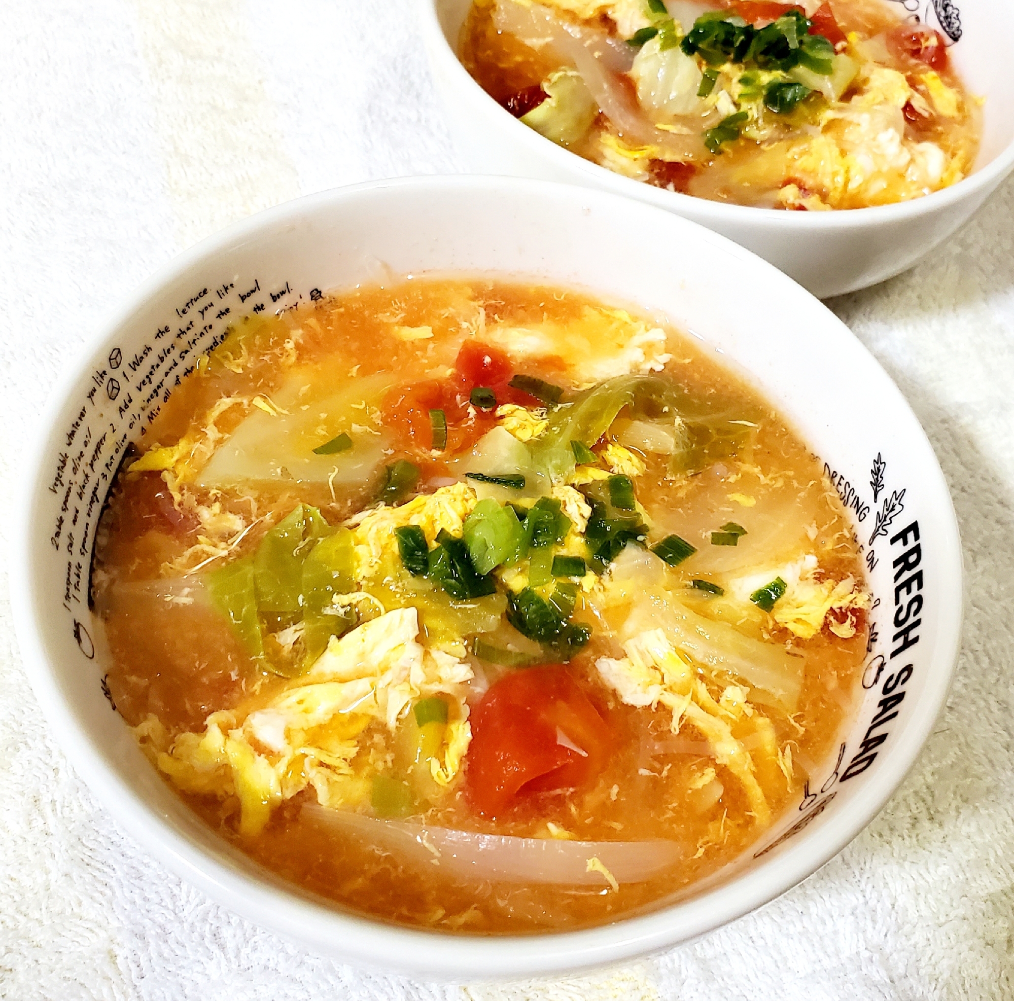 トマトとキャベツの春雨スープ